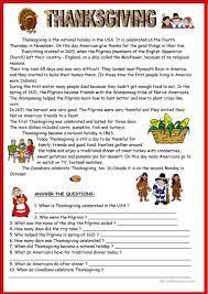 Thanksgiving Key Thanksgiving Reading Comprehension Thanksgiving Readings Thanksgiving Worksheets
