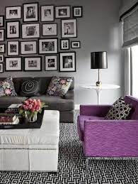 Grey Walls Purple Accent Chair And Photo Collage Love It Http Bit Ly Hzny7a Home N Decor Decor Grey Walls