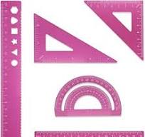 5 Pcs Metal Geometry Set, Math Drafting Ruler Kit- Malta
