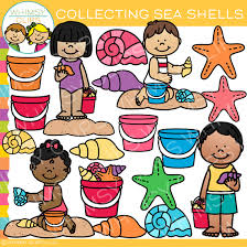 Kids Collecting Seashells In 2020 Art Bundle Clip Art Summer Clipart