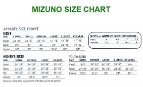 Mizuno Size Chart Womens Www Studiozanolla Com