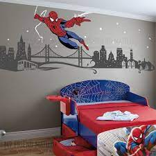 Spiderman Boys Wall Decal Themed Room Spider Man Boy Room Paint Boys Room Decor Marvel Room