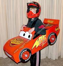 Coolest Homemade Lightning Mcqueen Race Car Costume Race Car Costume Car Costume Lightning Mcqueen Costume