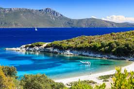 Loutrolimni Beach Meganisi Meganisi Lies Just Off The Coast Of Lefkada In The Ionian Sea Off The West Coast Of The Greek Greece Holiday Greece Vacation Greece
