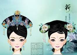 中国风 古代女子发型头饰 chinese hairstyle writing fantasy dynasty clothing