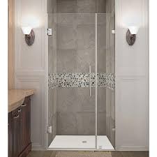 Aston Nautis 29 In X 72 In Frameless Hinged Shower Door In Chrome With Clear Glass Sdr985 Ch 29 10 The Home Depot