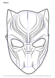 Learn How To Draw Black Panther Mask Captain America Civil War Step By Step Drawing Tutorials Black Panther Drawing Black Panther Art Black Panther