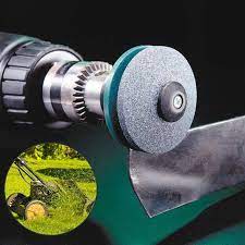 The blade sharpener features quality grinding stone. 50mm Faster Lawn Mower Sharpener Lawnmower Blade Sharpener Universal Grinding Rotary Drill Cuts Tochilka Dlya Lezvij Gazonokosilki Lawn Mower Aliexpress