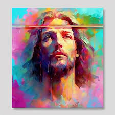 Abstract art colorful painting art of the cross jesus christ christian  illustrationgenerative ai