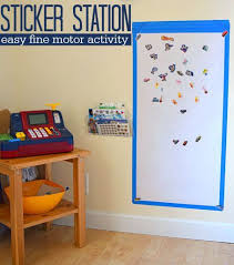 Sticker Station Easy Fine Motor Activity No Time For Flash Cards Preschool Fine Motor Fine Motor Activities Motor Activities