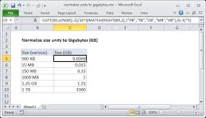 Jan 01, 2021 · as you saw in the gb to tb math above, 1 tb is equal to a little more than one trillion bytes. Excel Formula Normalize Size Units To Gigabytes Exceljet