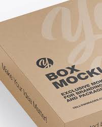 Download Kraft Paper Box Mockup In Box Mockups On Yellow Images Object Mockups