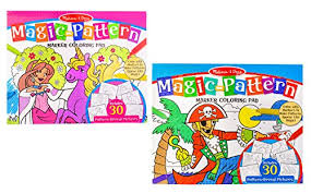 As children use markers to colour in the 30 generously sized scenes featuring princesses, ballerinas, mermaids, butterflies, unicorns, and more, they see different patterns magically emerge. Buy Maven Gifts Melissa Doug Magic Pattern Marker Set 2 Pack Blue Coloring Pad With Pink Coloring Pad 60 Unique Designs Ages 3 Online At Low Prices In India Amazon In