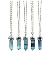 Fluorite Turquoise Healing Crystal Stone Necklace Bohemian Vintage Silver Boho Jewelry Pendulum Quartz Jewell Silver Boho Jewelry Boho Jewelry Quartz Jewelry