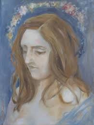 Portrait of Elizabeth with a Flower Halo Painting by Noé Badillo