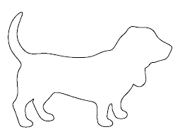 Basset Hound Clipart Black And White Printable Basset Hound Template Dog Template Dog Quilts Dog Pattern