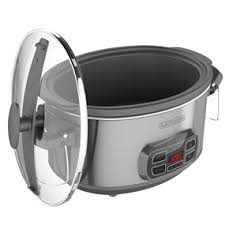 The article talks about using a thermometer to test the water heated in the slow cooker. 7 Quart Digital Slow Cooker Black Decker