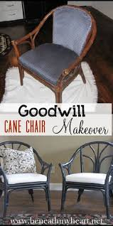 Goodwill Chairs Makeover Beneath My Heart Chair Makeover Cane Chair Makeover Furniture Makeover