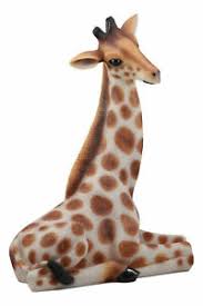 Giraffe statues at the children's garden located at aurora medical center in summit. Large Sitting Giraffe Statue 19 5 Tall Safari Savannah Decorative Home Decor Ebay