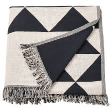 Johanne Throw Black White Black Natural 51x67 Ikea In 2020 Ikea Black And White Graphic Patterns