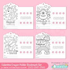 Download Valentine Bookmark Crayon Holder Svg Files For Silhouette Cricut