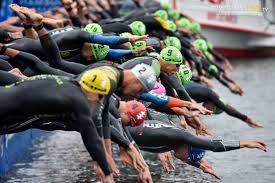 Triathlon, an endurance contest involving swimming, cycling, and running. World Triathlon Series Racing To Resume In Hamburg Under Controlled Conditions World Triathlon