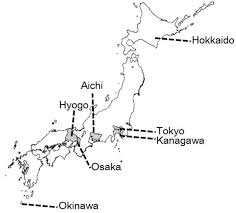 Satellite view showing osaka, japan's second city and the third most populous municipality in the country (behind yokohama). Map Of Japan Showing Aichi Hokkaido Hyogo Kanagawa Okinawa Osaka Download Scientific Diagram