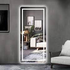 Led Mirror Full Length Mirror Wall Mounted Mirror With Lights Dressing Mirror For Bathroom Bedroom Living Room Dimmer Touch Switch Waterproof 47 X 22 Walmar In 2020 Dressing Mirror Designs Full Length
