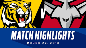The win stretches richmond's streak of wins over essendon to 11 — dating back to round 11 of 2014. Richmond V Essendon Highlights Round 22 2018 Afl Youtube