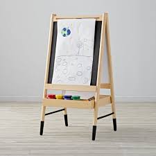 Shop Kids Art Easel As Soon As You Stand In Front Of This Wooden Art Easel You Ve Got To Ask Yourself One Question Kids Art Easel Art Easel Crate And Barrel