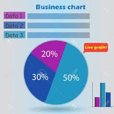 business infographic form blank live pie and column graph circle