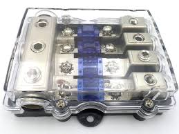 New box of 10 shawmut silver plated fuses tr60 60 amp. 4 Way 60 Amp Fused Car Audio Battery Cable Power Distribution Box