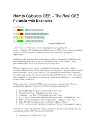 Oee 1 calculation excel template. How To Calculate Oee Technology Engineering Business