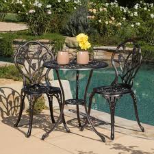 3 Piece Bistro Set Outdoor Patio Cast Aluminum Porch Pool Garden Furniture Tulip Ebay Outdoor Patio Furniture Sets Patio Furnishings Bistro Furniture