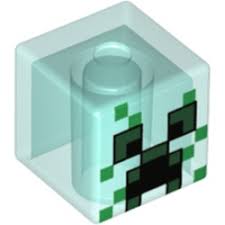 Minecraft charged creeper coloring pages. Lego Part 19729pr2282 Minifig Head Special Cube With Minecraft Charged Creeper Face Print Rebrickable Build With Lego
