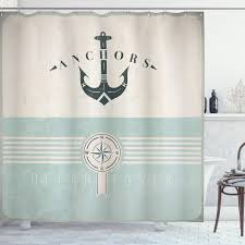 Nautical Anchor Sailor Sea Directions Compass Shower Curtain Extra Long 84 Inch Walmart Com Walmart Com