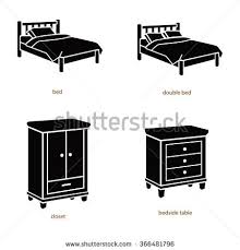 Bedroom Furniture Clipart Black And White Queen Bed Stock Vectors Vector Clip Art Vector Stock Vector Architecture Drawings