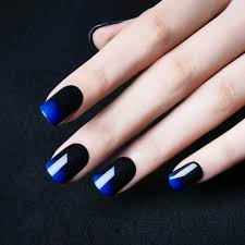 Buy nail sets & accessories online and view local walgreens inventory. 24 Pcs Black Full Cover Short False Gradient Jewelry Nails Gel Nail Art Tips Sets Black Blue Buy Online In Dominica At Dominica Desertcart Com Productid 79814920