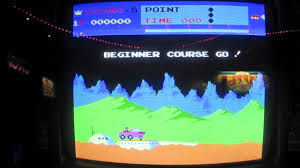 Features very catchy background music and cute bouncing tires when the buggy is destroyed. Moon Patrol Videogame By Irem