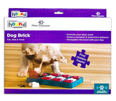 Cover three pattern or random treat squares with orange bone covers. Outward Hound Nina Ottosson Dog Brick Puzzle Toy Petonly Ca