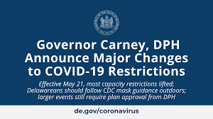Find out more about the plan to ease these restrictions over time. Governor Carney Dph Announce Major Changes To Covid 19 Restrictions State Of Delaware News