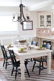I Like How The Chairs Are A Different Color Then The Table Painted Dining Room Table Kitchen Table Chairs Dining Room Table