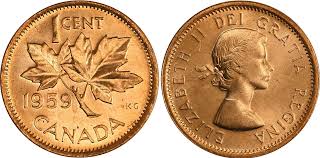 Coins And Canada 1 Cent 1959 Canadian Coins Price Guide