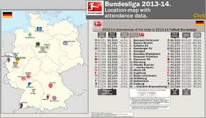Germany Bundesliga 2013 14 Location Map With 2012 13
