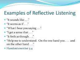 Examples Of Reflective Listening Reflective Listening Solution Focused Therapy Motivational Interviewing