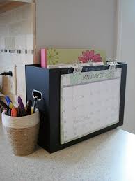 Kitchen Command Center With A Folder For Everyone So There Are No More Piles On The Counter Home Organization Hacks Home Organization Getting Organized