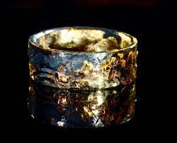 The Viking Wedding Band In Gold Silver And Black Viking Wedding Ring Mens Gold Wedding Band Wedding Rings Unique