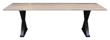 The 72 valencia trestle table has a leaf in it at the store which makes it 90. White Oak X Base Dining Table Mortise Tenon