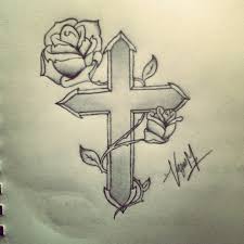 Two cross tattoos on side rib of a man. Rose Cross Tattoo Breathinart