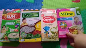 Berbagai brand seperti milna, promina, nayz, sun, dan sebagainya memproduksi bubur bayi dengan varian. Review 4 Bubur Bayi Drugstore Sun Promina Cerelac Milna Lengkap Youtube